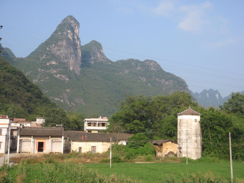 Chinese styled grain silo.
